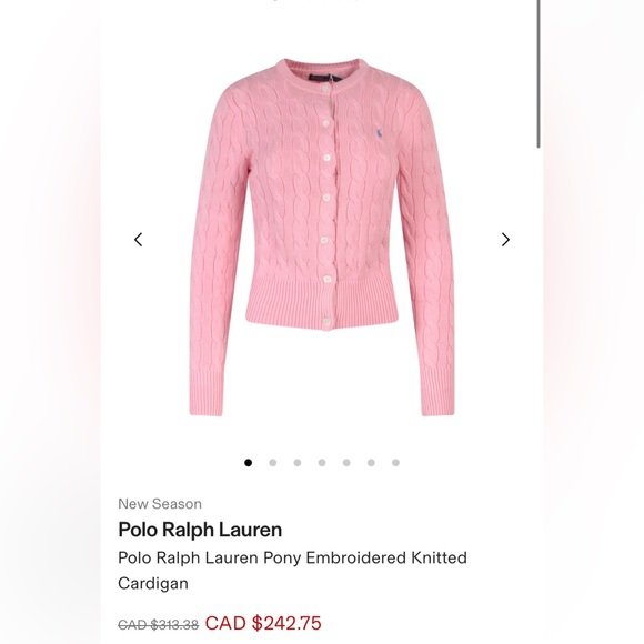 Polo Ralph Lauren Pony Embroidered Knitted Cardigan *PINK* - Picture 1 of 2